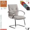 Elleci Office SADIA Poltrona interlocutore con braccioli e telaio in acciaio cromato tessuto KING FLEX class 1 IM