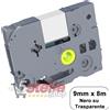 CASSETTA NASTRO LAMINATO COMPATIBILE BROTHER TZE-121 9mm x 8m NERO SU TRASPARENTE PER ETICHETTATRICE P-TOUCH