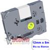 CASSETTA NASTRO LAMINATO COMPATIBILE BROTHER TZE-233 12mm x 8m BLU SU BIANCO PER ETICHETTATRICE P-TOUCH