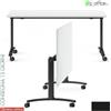 Elleci Office FLIP tavolo ribaltabile con ruote verniciato nero Piano tavolo 160x80 in nobilitato bianco