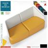 Elleci Office IKEBANA poltrone componibile 2 posti rivestimento tessuto ONE e imbotiture ingnifugo Class 1IM