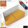 Elleci Office IKEBANA poltrone componibile 2 posti rivestimento tessuto King Flex e imbotiture ingnifugo Class 1IM