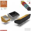 Elleci Office ITACA Poltrona attesa componibile base bianca rivestimento in tessuto King Flex ignifuga class 1IM