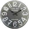 Rebecca Mobili Orologio Muro, Orologio Da Parete, Grigio, Mdf, Rotondo, Design Moderno, Per Cucina Soggiorno - Misure: 33,8 x 33,8 x 4 cm (HxLxP) - Art. RE6572