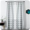 GIRASOLE HOME GIRASOLE Coppia Tende Semi Oscuranti Fantasia Cuori con Fili d'Argento Tenda per Soggiorno e Camera da Letto 2 Pannelli con Tasca (Argento, 70x240cm)