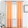 GIRASOLE HOME GIRASOLE Coppia Tende Semi Oscuranti Fantasia Cuori con Fili d'Argento Tenda per Soggiorno e Camera da Letto 2 Pannelli con Tasca (Albicocca, 70x240cm)