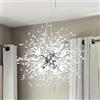 LynPon Lampadario Camera da Letto Moderno Luxury Soggiorno Sputnik 8 Luci Lampadari a Sospensione Cromato Argento del Fuoco D'artificio per Salotto, Cucina, Sala, Diametro 15,7''