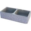Acquaio Da Esterno 2 Vasche In Pietra Ricostruita Brecciato Grigio 93x47xH23 Cm