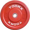 TOORX PROFESSIONAL LINE Disco Bumper Challenge 25 kg Ø 45 cm rosso con Boccola Inox Svasata - Foro ø 50mm