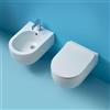 KERASAN Sanitari sospesi Kerasan Flo 50 vaso, bidet e coprivaso slim rallentato