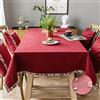 Pahajim Tovaglia Antimacchia Rettangolare Tovaglia Cotone Impermeabile Tovaglia Elegante Lavabile Copritavolo da Cucina Antipolvere Decorazione da Tavolo da Giardino(Rosso,135x180cm)