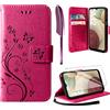AROYI Cover Compatibile con Samsung Galaxy A12, Retro Design Flip Caso in PU Pelle Premium Portafoglio Slot per Schede Chiusura Magnetica Custodia Compatibile con Samsung Galaxy A12 (Rosso)