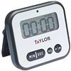 Taylor Pro Timer da Cucina in Plastica con Avvisatore Acustico e Luminoso, Colore Bianco/Nero, 5 x 8,5 x 7,5 cm