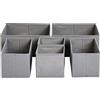 Amazon Basics Organizer in tessuto per cassetto, 6 unità, Grigio