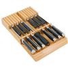 Utoplike cassetto Blocco di coltelli da cucina in bambù,(senza coltelli) | Cassetto Organizzatore di coltelli, grande manico porta coltelli da bistecca , 12 coltelli stoccaggio