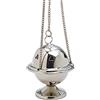 Nklaus Portaincenso argentato in ottone Catena 33 cm 8x6,5 cm Bruciatore tradizionale per incenso a grani, resine o mirra 7529