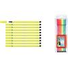 Stabilo Pennarello Premium Pen 68 Confezione Da 10 Giallo Fluorescente & Pennarello Premium Pen 68 Astuccio Da 6 Colori Neon