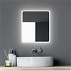 Talos Specchio da bagno con illuminazione Talos Moon - Specchio da bagno 40 x 45 cm - con luce circostante - Colore della luce bianco neutro - Telaio in alluminio di alta qualità