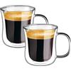 GOSOYO Tazzine Caffe Vetro, Bicchieri da tè Caffè con Manico, Tazze Vetro  Cappuccino, Bicchieri Impilabili Moderni con Manico (250cc/8.5oz) (2 Pcs) :  : Casa e cucina