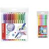 Stabilo Pennarello punta media 0,8 Pointmax con 24 colori & Pennarello Premium Pen 68 Astuccio Da 8 Colori Pastello