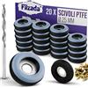 Filzada® 20x Piedini per Mobili in Teflon da avvitare - Ø 25 mm (tondo) - Piedini per mobili/piedini per moquette PTFE (teflon) incl. viti