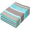 ZOLLNER 4 Strofinacci da Cucina, 100% Cotone, 50x70 cm, a Righe Verde Menta