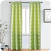 GIRASOLE HOME GIRASOLE Coppia Tende Semi Oscuranti Fantasia Cuori con Fili d'Argento Tenda per Soggiorno e Camera da Letto 2 Pannelli con Tasca (Verde, 70x240cm)