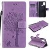 Zchen Cover per Oppo A53s, custodia a portafoglio in pelle PU, con aletta a libro, pieghevole, coperchio pieghevole, per Oppo A53s/Oppo A53 (gatto viola)