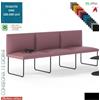 Elleci Office DOMINO poltrone attesa tre posti COMPONIBILE rivestimento tessuto ONE class 1IM