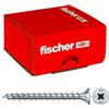 Fischer PowerFast II Viti Legno Truciolari Pozi CZF 5,0x40 Filetto totale, Testa svasata piana, Rivestimento in Cera, 500 Pz