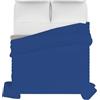 Italian Bed Linen TRAPUNTINO ESTIVO ELEGANT NO STIRO - Made in Italy - Copriletto Matrimoniale 260x270 cm in Morbida Microfibra - Tinta Unita - DoubleFace - Trapunta 100 g - Royal/Grigio Chiaro