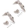 Emuca 1014907 Kit cerniera collo dritto con scodellino Ø35mm 165° chiusura soft e basetta da avvitare con regolazione eccentrica, Set di 2
