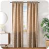 GIRASOLE HOME GIRASOLE Coppia Tende Oscuranti Fantasia Onde Effetto Metallizzato Tenda Isolante per Soggiorno Camera Ufficio Balcone Porta Finestra 2 Pannelli con Tasca (Oro Pallido, 70x240cm)