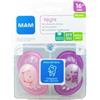 BAMED BABY ITALIA srl Mam Air Night Succhietto 16+ Mesi Silicone Doppio Maschio