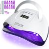 BEENLE Lampada Unghie UV LED 180W per Gel Professionale per Manicure e Pedicure Fornetto Unghie con Automatico Sensore, Di Lmpostare 5 Timer 10/30/60/99S, Display LCD, per casa e salone