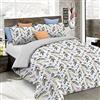 Italian Bed Linen Set Copripiumino Fantasy, Lavorato in Italia - Parure Copri Piumino - Sacco Piumone 200x200 cm con Patella e federa Cuscino, Piazza e Mezza, Provenza