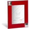 Mareli Cornice Portafoto da Tavolo 13x18 Laurea, Similpelle stropicciata Rossa con Borchie quadrate in Argento