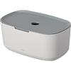 Tiger Tess - Contenitore portaoggetti con Coperchio, per Bagno, Cucina e Altri Oggetti, in plastica, Colore: Bianco/Grigio Chiaro, 27,1 x 11,8 x 16,7 cm