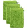 Möve Superwuschel - Set da 3 guanti da bagno, 20 x 15 cm, 100% cotone, colore verde peridoto