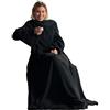 CelinaTex TV Decke coperta soffice con maniche tasche tasche per i piedi microfibra pile Coral coperta 150 x 180 cm nero