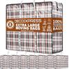 Deco Express Borse Salvaspazio Grandi 107L, 76x59x24 cm, Pack da 8 Borse Trasloco Resistenti Riutilizzabili con Cerniera e Manici per Ropa e Traslochi (76 X 59 X 24 CM)