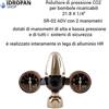 Riduttore di pressione CO2 modello SR-02 ADV per bombole ricaricabili 2 manometri