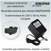 Ricambio e Accessorio per testata Autotrol serie 368/604 e 606 Trasformatore AC 230 V, 50 Hz, Presa Europea