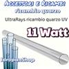 Quarzo Ricambio Ultrarays UV-C 11W Ø23x300mm 2+2 Pin