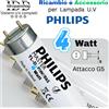 Lampada UV-C Philips 4W 2 Pin 135x16 mm per Sterilizzatori