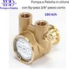 Pompa ottone da 3/8 Nuert passo corto per osmosi 200 l/h con by-pass