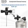 Raccordo CO2 1/4 F, 5/16 QF Uso Alimentare