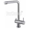 Rubinetto ForHome® 3 Vie Acciaio Inox Per Acqua Depurata Rubinetto Per Depuratore (colore: Inox Satinato) 3027 (or)