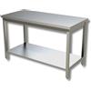 Ristoattrezzature Modello: 100562025,Tavolo in acciaio inox 170x70x85h cm su gambe con piano di fondo EC