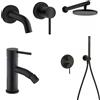 PAINI RUBINETTERIE Paini Cox NERO set rubinetteria lavabo a muro, bidet e doccia